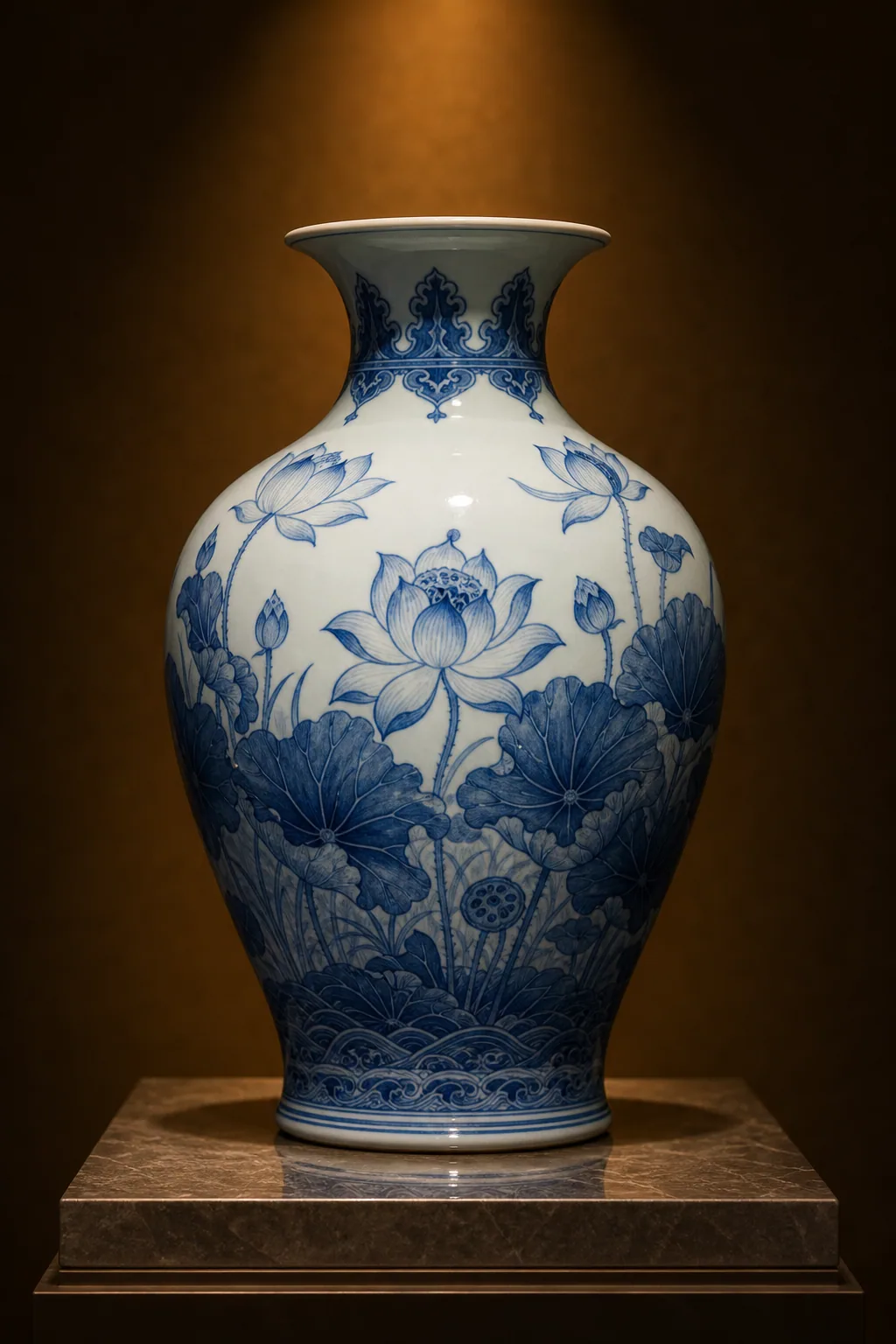 Ceramic: Blue Lotus Vase